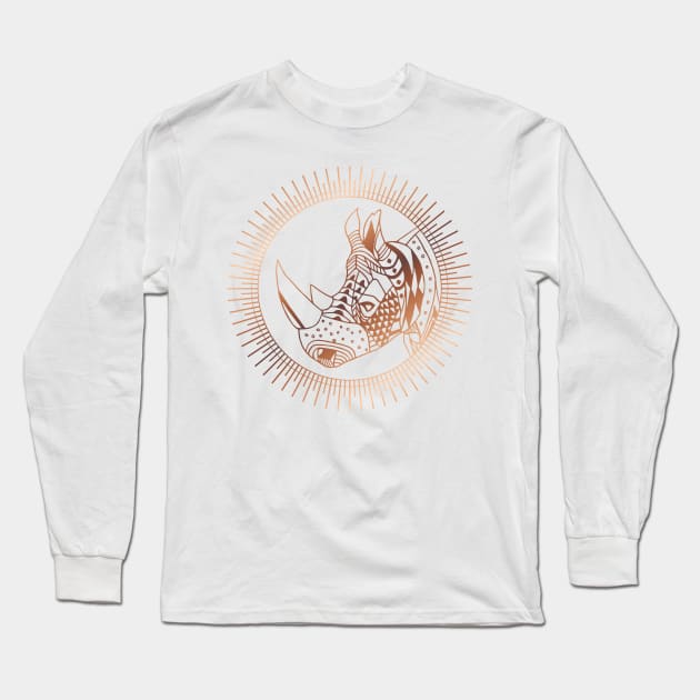Copper Rhino Long Sleeve T-Shirt by samantha_t
